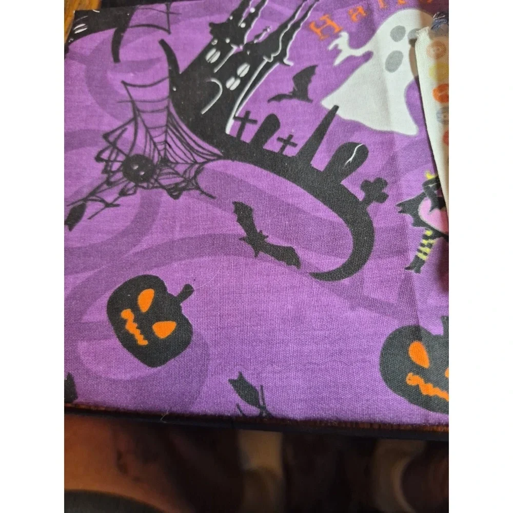 Bundle Of 4 Pieces Of Halloween Fabric Sizes Vary